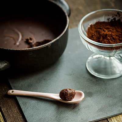 Čokoládové lanýže se skořicí - recept krok 4